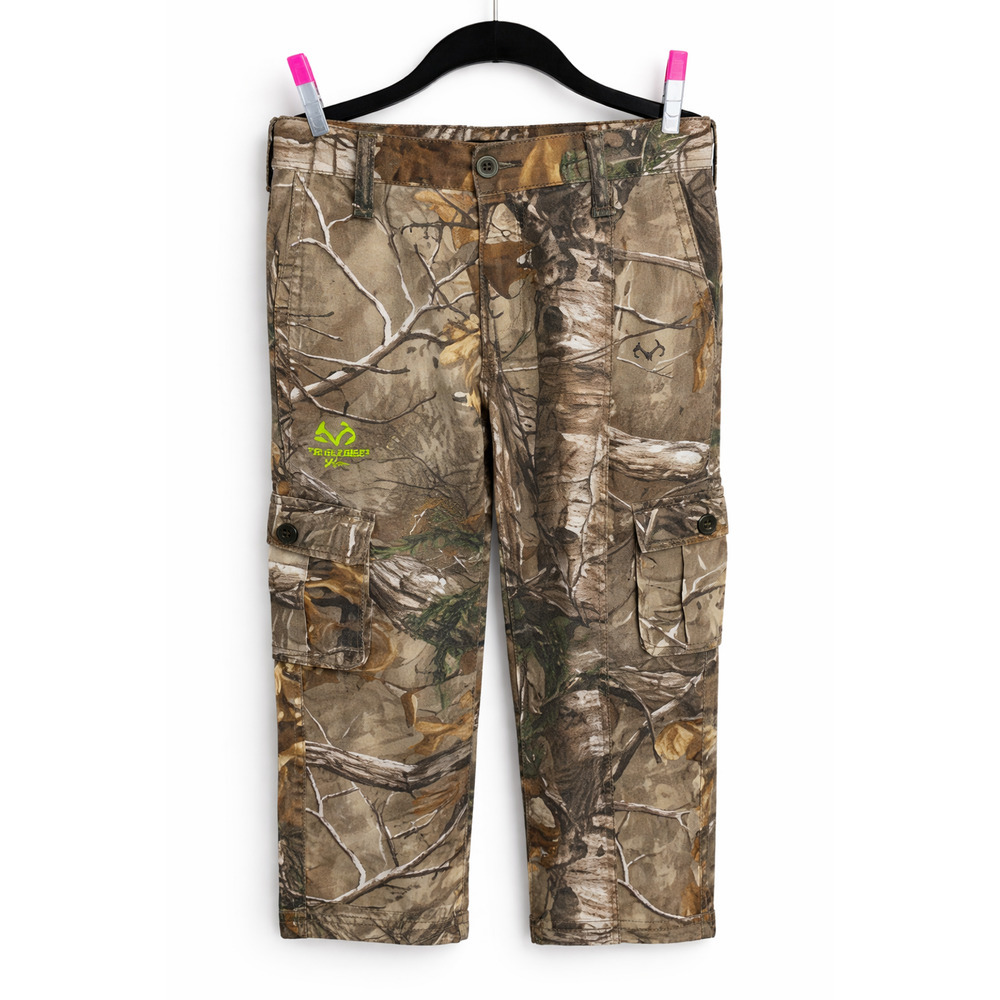 Realtree Xtra Camo Cargo Pants Adjustable Waist Outdoor Hunting Y2K Youth 6/7S